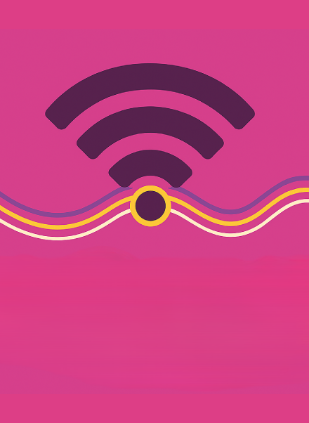 Internet access symbol with three wavy lines